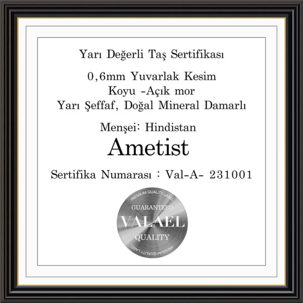 Sertifikalı Doğal Ametist Taşlı Bileklik - Görsel 9