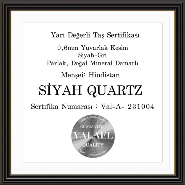 Sertifikalı Siyah Quartz Bileklik - Görsel 8